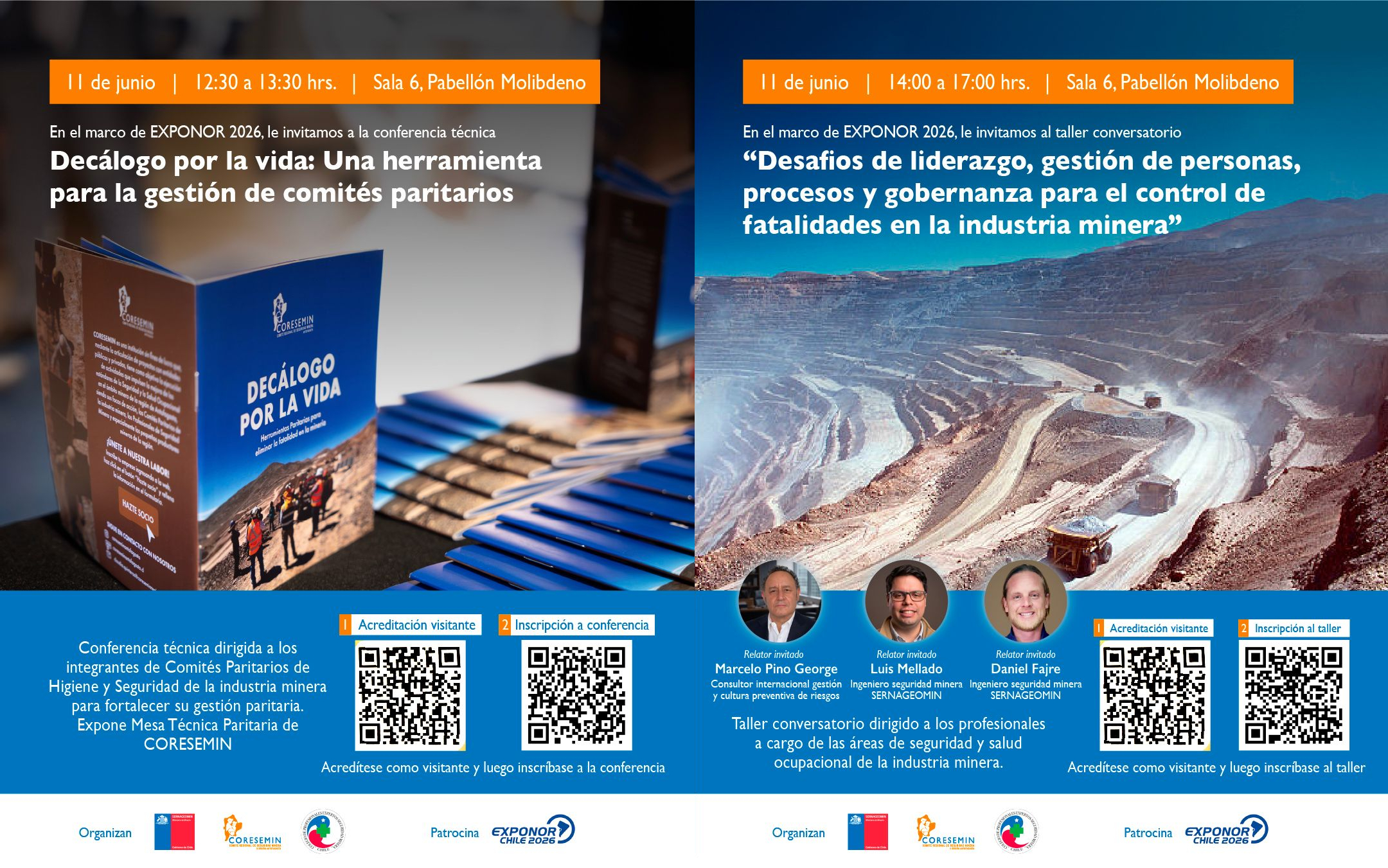 Jornada de Seguridad Minera: “Desafíos de liderazgo y gestión de personas, procesos y tecnología parta el control de fatalidades en la industria minera”